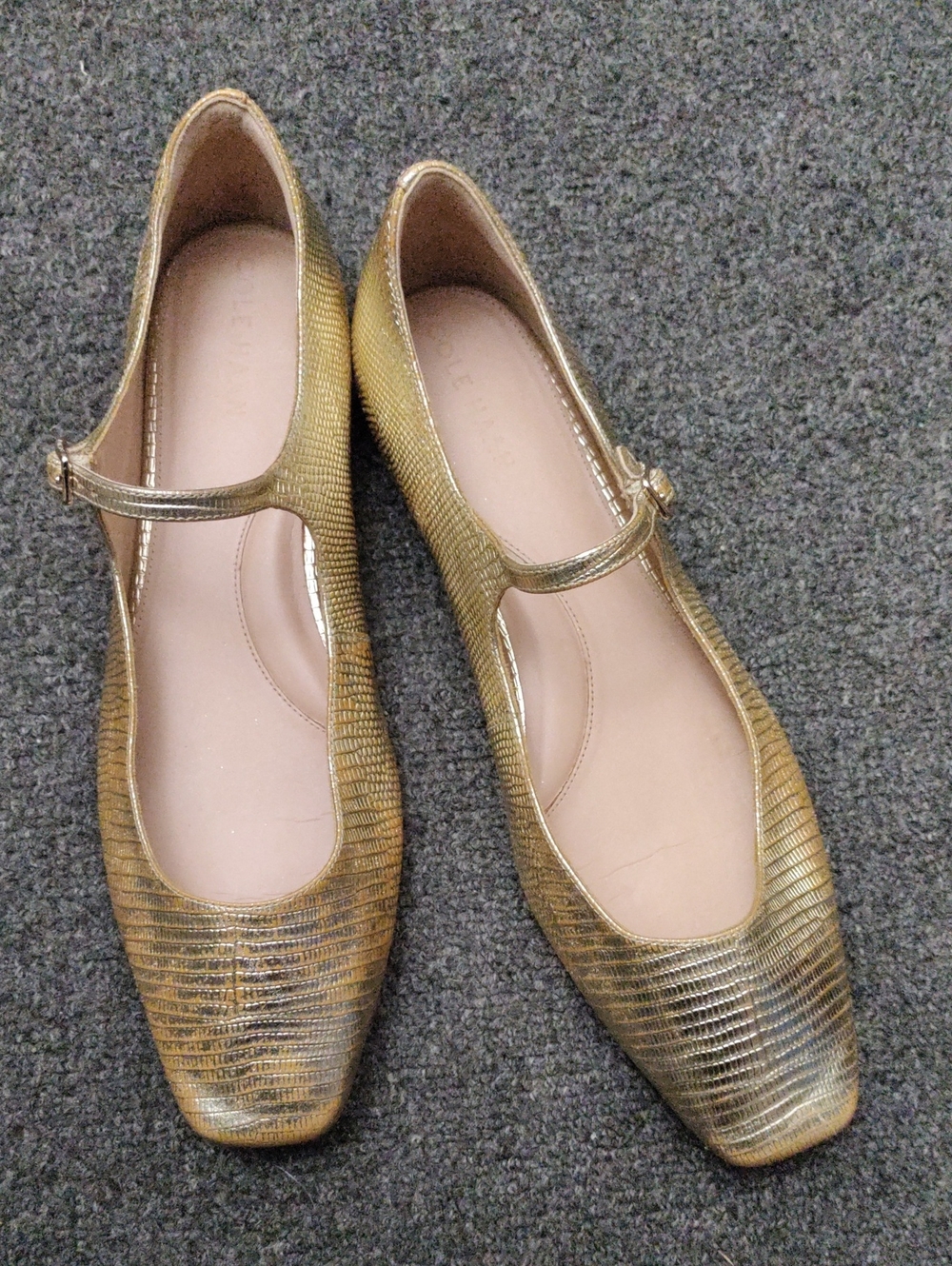 Cole Haan Yelena Mary Jane Ballet Flat Gold